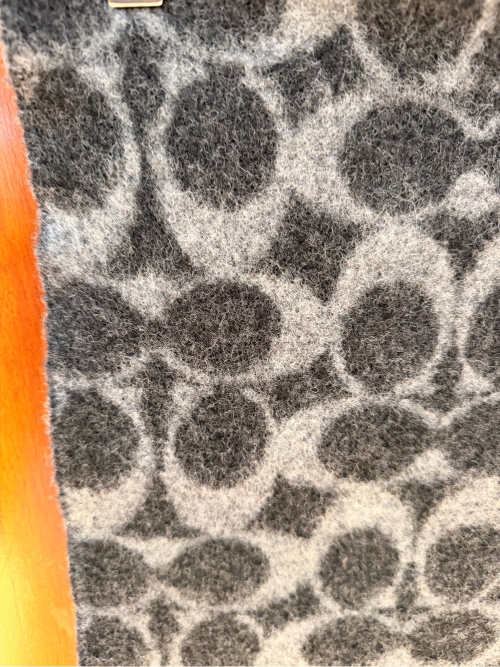 Coach Gray & Black Signature Pattern Scottish Wool Scarf - Picture 2 of 3